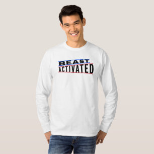 Camiseta Camisa-T de manga comprida ativada, vermelha-verme