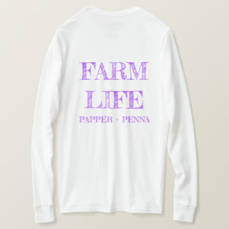 Camiseta Camisa-T de manga comprida de fazenda roxa