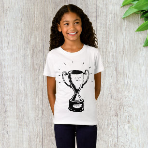 Camiseta Camisa-T De Meninas De Troféus Pretas E Brancas
