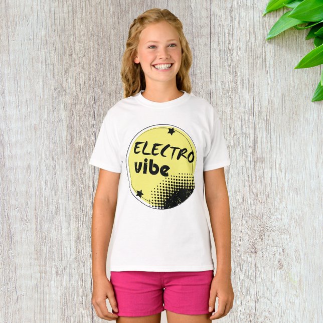 Camiseta Camisa-T de Meninas de Verbo Eletrônico (Criador carregado)