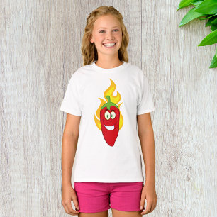 Camiseta Camisa-T de Meninas-Pimenta-Flaming