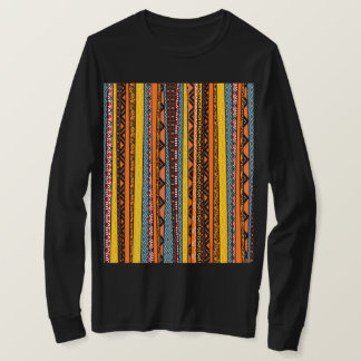 Camiseta Camisa-T de Mistura de Padrão Africano