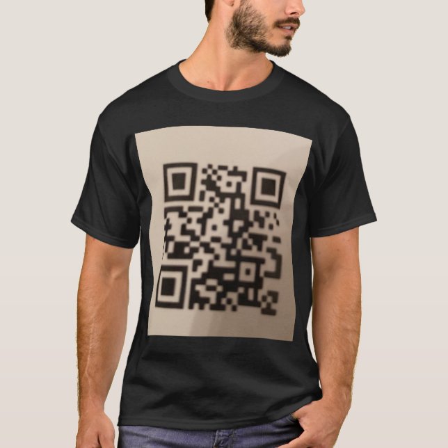 Camiseta "Camisa-T de Moda-Frente com Código QR Digitalizáv (Frente)