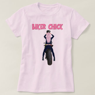 Camiseta Camisa-T de motocicleta cor-de-rosa do Pintinho do