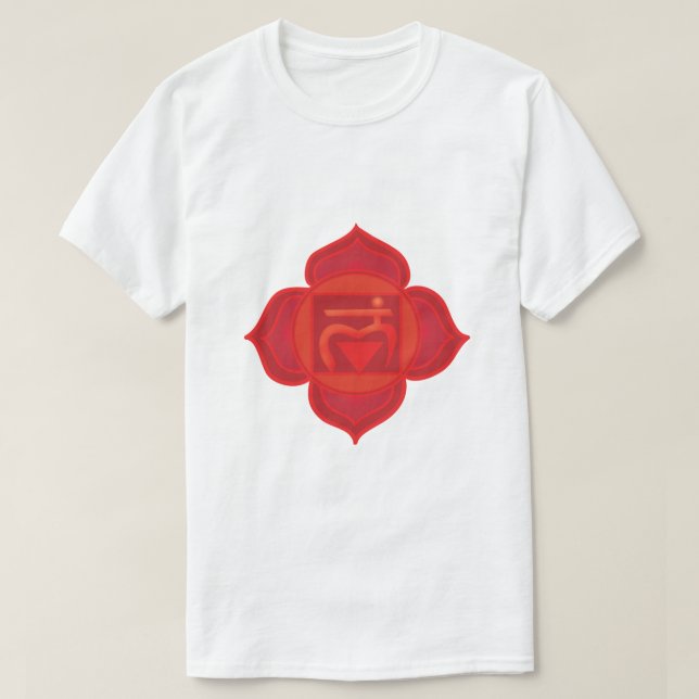 Camiseta Camisa-T de Muladhara chakra Men (Frente do Design)