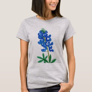 Camiseta Camisa-T de mulher com Bluebonnet, estrela solitár