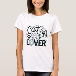 Camiseta Camisa-T de mulheres do Cat Lover Art