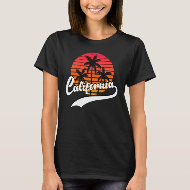 Camiseta Camisa-T de mulheres retrógrada da Califórnia (Frente)
