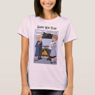 Camiseta Camisa-T de mulheres rosa, de Ano Novo