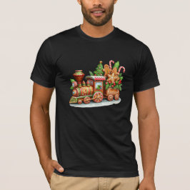 Camiseta Camisa-T de Natal de Comboio Gingerpão