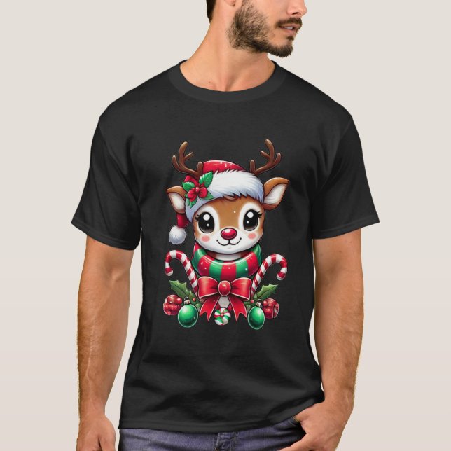 Camiseta Camisa-T de Névoa de Natal Bonita (Frente)