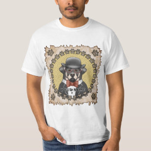 Camiseta Camisa-T de óculos de Visto rottweiler