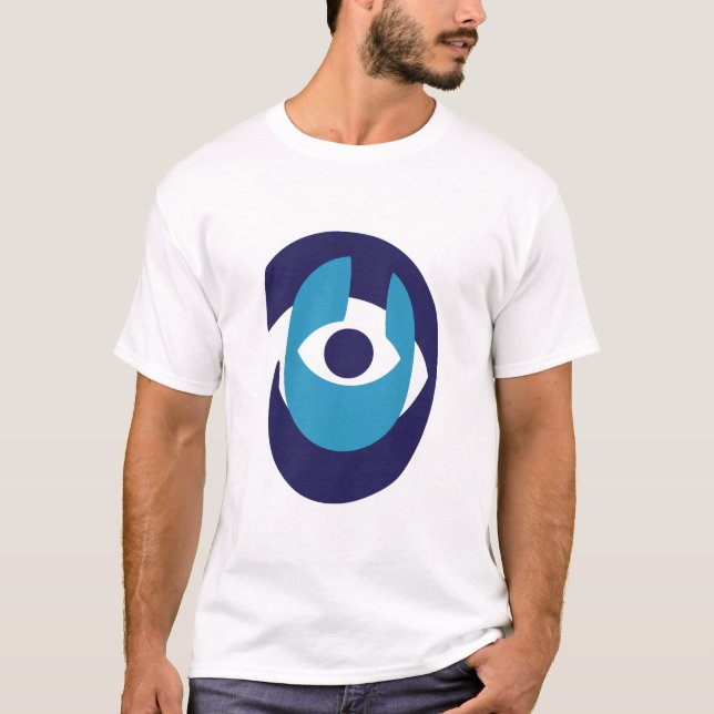 Camiseta Camisa-T de Olho Moderno - Amuleto Nazar Protetor (Frente)