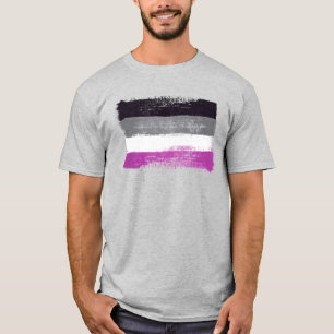 Camiseta Camisa-T de Orgulho Assexual Pintada