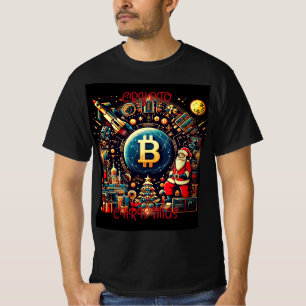 Camiseta Camisa-T de Papais noeis Técnicos de Natal Crypto
