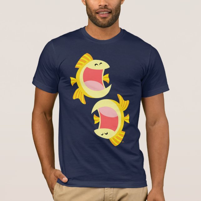Camiseta Camisa-T de Peixe de Cartoon Bonito (Frente)
