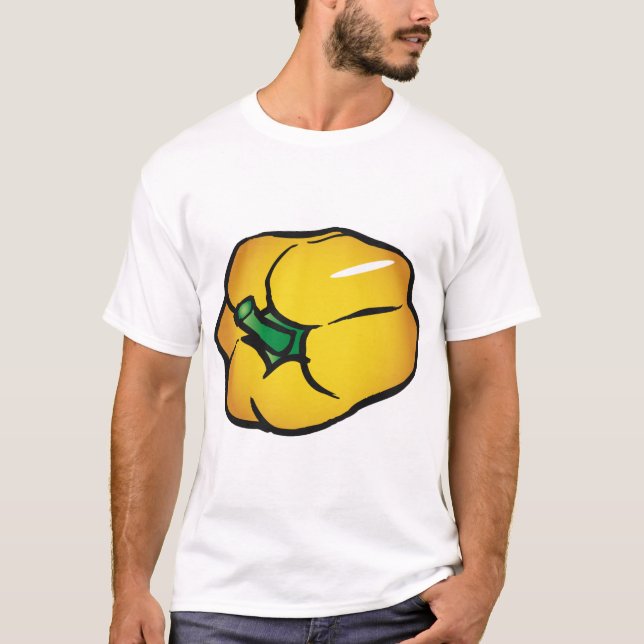 Camiseta Camisa-T de Pepper Amarelo (Frente)