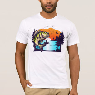 Camiseta Camisa-T de pesca