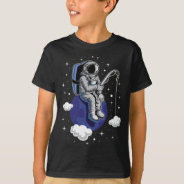 Camiseta Camisa-T de Pesca Astronauta | Peixes Fora deste M