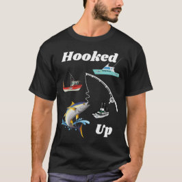Camiseta Camisa-T de pesca em alto mar acoplada
