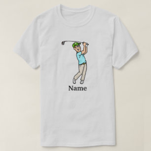 Camiseta Camisa-T de Pêssego Castanho Escuro Golfer Par-Tee