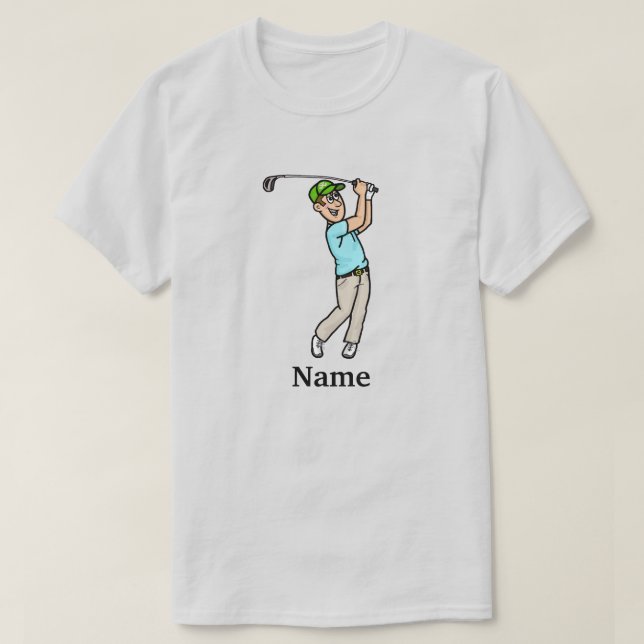 Camiseta Camisa-T de Pêssego Castanho Escuro Golfer Par-Tee (Frente do Design)