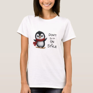 Camiseta Camisa-T de pinguim-esqui