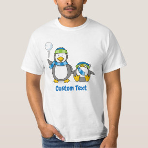Camiseta Camisa-T de pinguins de neve