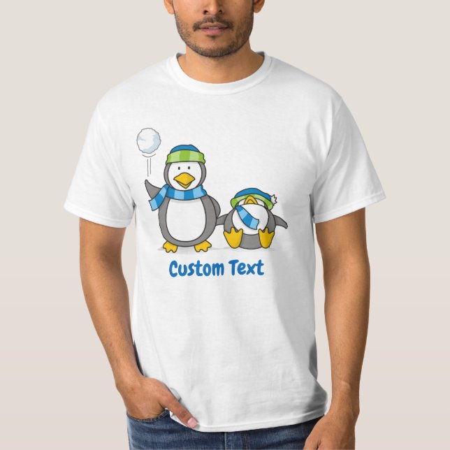 Camiseta Camisa-T de pinguins de neve (Frente)