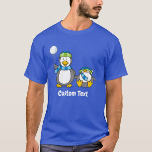 Camiseta Camisa-T de pinguins de neve