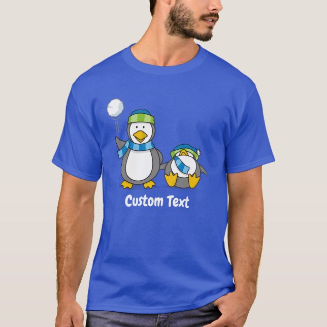 Camiseta Camisa-T de pinguins de neve (Frente)