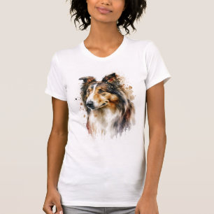 Camiseta Camisa-T de pintura de Sheltie Sable