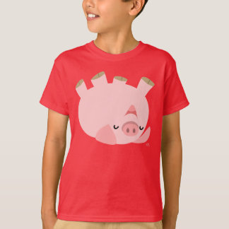 Camiseta Camisa-T De Porco De Cartoon