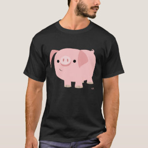 Camiseta Camisa-T de Porco de Cartoon