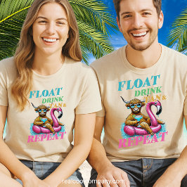 Camiseta Camisa-T de praia legal - Repetição de tom de bebi