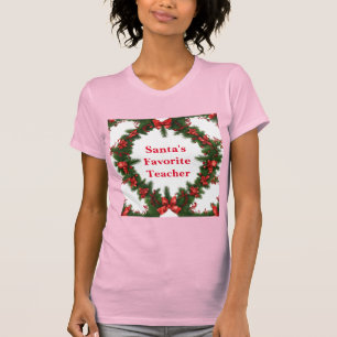 Camiseta Camisa-T de professor favorita de Papais noeis cor