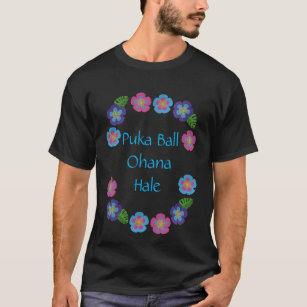 Camiseta Camisa-T de Puke Hawaiian Ball Ohana Hale Pickleba