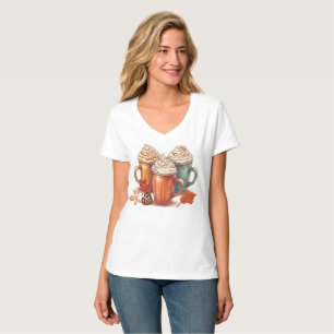 Camiseta Camisa-T de queda de latão de picante de abóbora