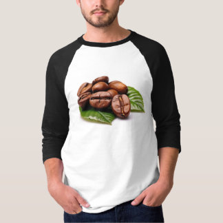 Camiseta Camisa-T de Raglan, Capa de café Bean Elegance mas