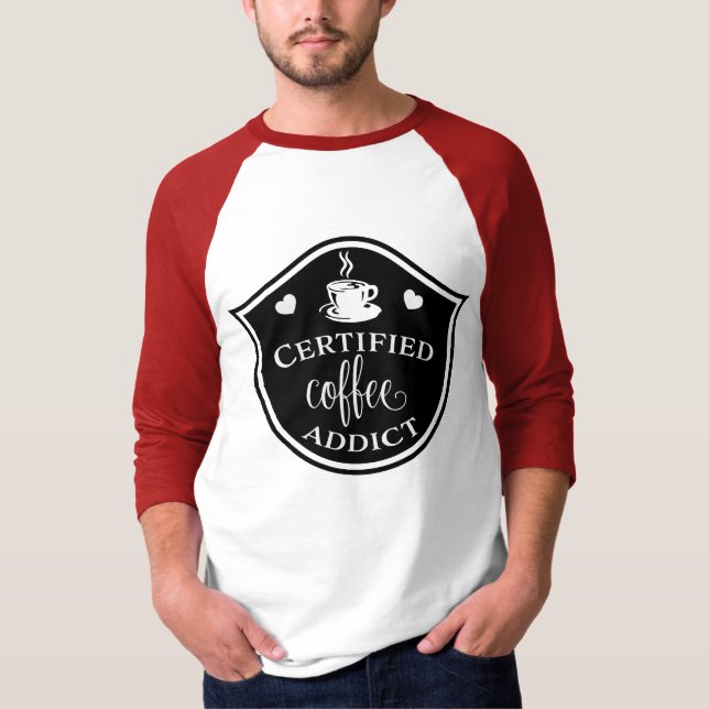 Camiseta Camisa-T de Raglan, Capa de homem certificada (Frente)