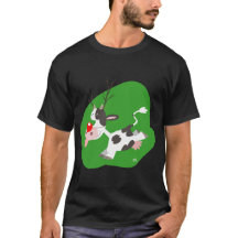 Camisa-T de Reindeer de Natal (Vaca de Cartoon Cut