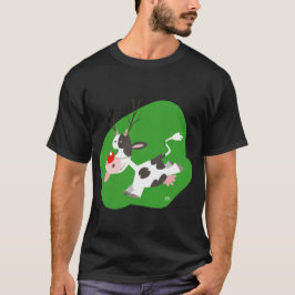 Camiseta Camisa-T de Reindeer de Natal (Vaca de Cartoon Cut