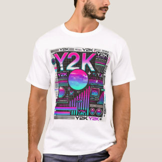 Camiseta Camisa-T de retrô técnico estético Y2K - Neon Glit