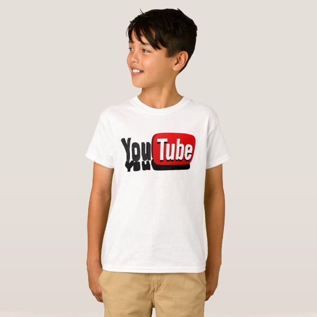 Camiseta Camisa-T de roupas temáticas do YouTube (Frente Completa)