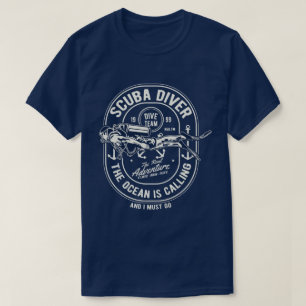 Camiseta Camisa-T de Scuba Diver Men
