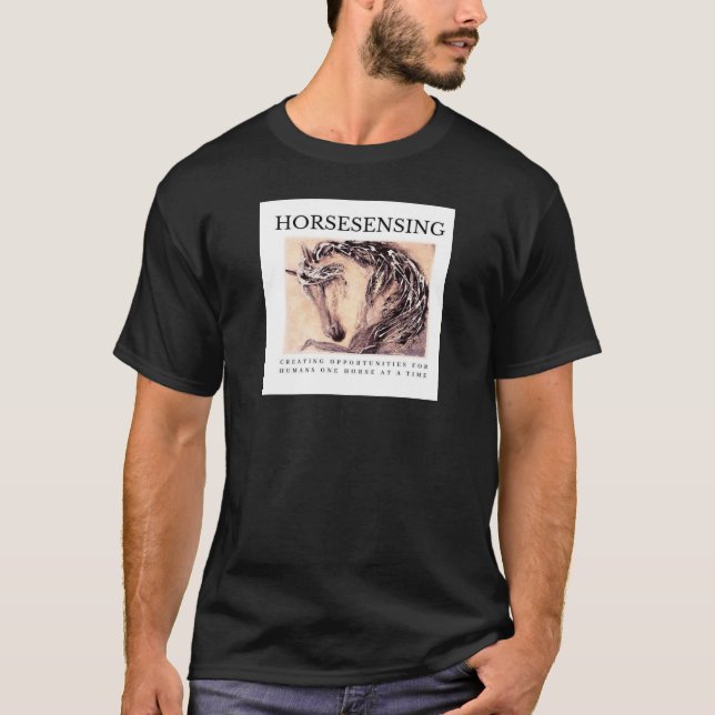 Camiseta Camisa-T de Sensor de Cavalo Básico de Homens (Frente)