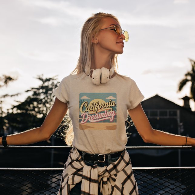 Camiseta Camisa-T de sonho amarela e branca da Califórnia (Criador carregado)