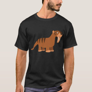 Camiseta Camisa-T de Thylacosmilus, Um Cartoon Sorridente