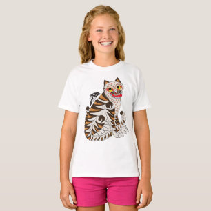 Camiseta Camisa-T de Tigre Folk Coreano - Minhwa Tradiciona