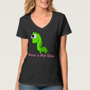 Camiseta Camisa-T De Uma Mulher Animal Pet Dino